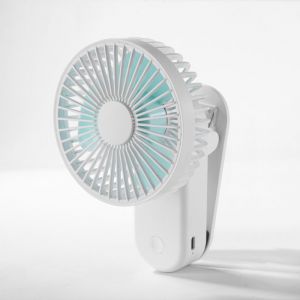Blanc Mini Clip de Fan 4000mAh, Clip Fan Magnétique Stand, 3 Vitesses USB Portable Ventilateur Puissant et Silencieux pour la Maison, Bureau, Table, Camping, etc. - Neuf