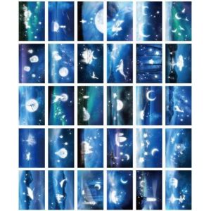 Trahoo-Lot De 30 Cartes Postales, Phosphorescentes De Qualité - Cartes Postales Art, Cartes Postales De Remerciement - Livre D'or - Cartes Postales De Voyage (Wander The Earth) - Neuf