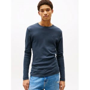 T-Shirt Ajust&eacute; &Agrave; Manches Longues Tjm Original Rib Longsleeve Tee/Black Iris - L - Neuf