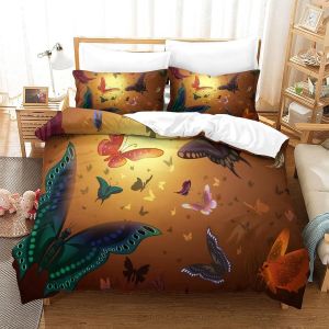 Housse De Couette Motif Imprim&iquest;&iquest; Butterfly D ,En Parure De Lit Avec Housse De Couette Et Taies D'oreiller,Fermeture &iquest;&iquest;Clair,Doux Microfibre Hypoallerg&iquest;&iquest;Niquesingle&pound;&iquest;Xcm&pound;&copy; - Neuf