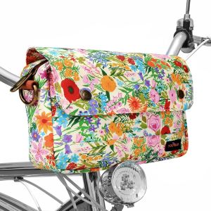 Sacoche de vélo en Toile imperméable Motif Fleurs.[S82] - Neuf