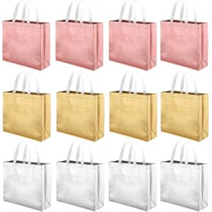 12 Pi&egrave;es Sac Shopper R&eacute;utilisable 32 * 12 * 28 Cm Volume &Eacute;lev&eacute;imperm&eacute;able Isolant Thermique S&eacute;chage Rapide Sac Cabas- Charge Maximale 10Kg (3 Couleurs) - Neuf