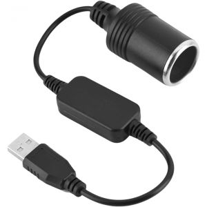 JGD-Adaptateur USB vers Allume Cigare 12V, Convertisseur de Tension 5V vers 12V pour Voiture, C&acirc;ble d'alimentation pour Dashcam, GPS, Ventilateur et Appareils &Eacute;lectroniques (8W Max) - Neuf