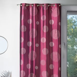 Rideau Ameublement En Taffetas Imprim&eacute; Argent - Neuf