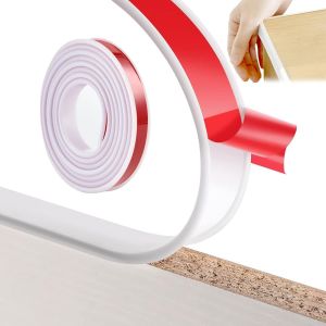 Ruban Adhésif pour Bords de Meubles Pliable Bande de Chant en Forme de U 16mmx5m Couvre Chant Restauration Bande de Protection Autocollante Meuble pour Bords d'armoire Bords de Plafond (Blanc, 5m) - Neuf