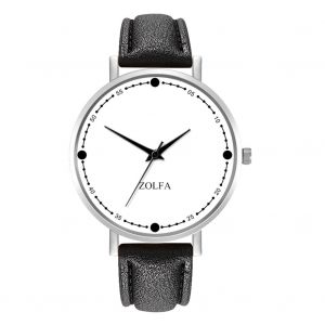 Montre A Quartz Analogique A Cadran Rond Et Bracelet En Cuir Pu Pour Homme, Tendance Et Simple, Zl66-Yo (Noir) - Neuf