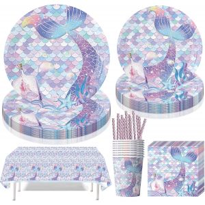 Kit Vaisselle Anniversaire,Party Set,Assiettes,Serviettes Et Gobelets,Décoration De Table,Décoration D'anniversaire,Assiette Carton Papier Tasses Serviettesr Nappe Pour Fête De Noël.[Y103] - Neuf