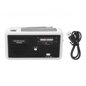 Radio solaire d'urgence, chargement USB, manivelle noire, LED, Portable, Rechargeable, pour Camping en plein air - Neuf