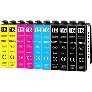 16 XL Cartouches d'encre Compatible pour Epson 16XL avec Epson Workforce WF-2630 WF-2760 WF-2660 WF-2510 WF-2650 WF-2540 WF-2530 WF-2750 WF-2520 WF-2010 (4 Noir, 2 Cyan, 2 Magenta, 2 Jaune) - Neuf
