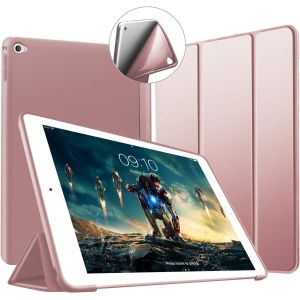 Coque Ipad Air 2, Ipad Air 2 Case Housse Étui De Slim Léger Protection Coque [Veille/Réveil Automatique] Tpu Souple Bumper Smart Cover Pour Apple 9,7 Pouces Ipad Modèle A1566 / A1567 (Or Rose) - Neuf