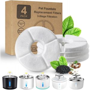 Chenquansarl-Lot De 4 Filtres De Rechange Pour Fontaine À Chat, Sain Et Hygiénique Pour Animal De Compagnie - Neuf