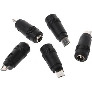 5 Pcs 5.5x2.1mm Femelle Jack à Micro USB Mâle Plug DC Adaptateur Connecteur Adaptateur - Neuf
