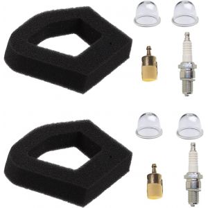 Air Filter and Primer Bulb Compatible with Spark Plug Honda GX35 HHT35 HHT35S (Pack of 2) - Neuf