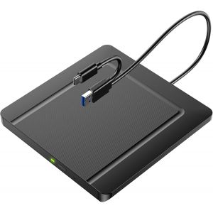CHENG-External CD DVD Drives, External CD DVD +/-RW Drive USB 3.0 CD Burner External Drive,DVD Reader Writer ROM Drive Compatible with Laptop Desktop Mac,Windows 11/10/8/7 (Ultra-Slim) - Neuf