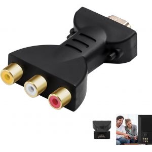 Adaptateur Hdmi Vers Rca, Convertisseur Hdmi M&acirc;le Av 3Rca Femelle Composite Vid&eacute;o Audio Vers Cvbs Compatible Avec Tv Dvd Projecteur Bo&icirc;tier Multim&eacute;dia Avec Connecteurs Rouge Blanc Jaune[Z81] - Neuf