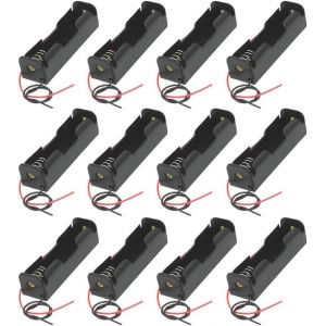 12Pcs 3.7 V Support de Batterie Bo&icirc;tier en Plastique Bo&icirc;te de Rangement avec Wire Leads (1 Gouttes) - Neuf