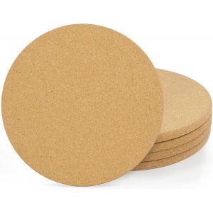 Subzonal-Belle Vous Sous Plat Li&egrave;ge Rond (Lot De 4) - Diam&egrave;tre : 21,6 Cm, &Eacute;paisseur : 1 Cm - Dessous De Plat Liege Pour Sous-Verre, Sets De Table, Surfaces De Cuisine, Bouilloires, Casseroles Et Plan - Neuf