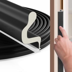 Joint de Porte Blanc pour Cadre de Porte Joint Porte 6M Joints de Porte pour Une Isolation Phonique Résistante à l'humidité et Éviter les Collisions (Noir,6M) - Neuf