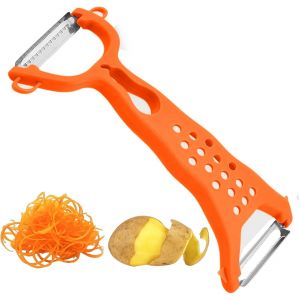 Lbgwp60-Veggie Glide- Éplucheur Double Fonction En Acier Inoxydable, 2 En 1 Pour Éplucher Et Râper, Éplucheur À Fruits Et Légumes Avec Poignée Ergonomique (1 Pcs) - Neuf