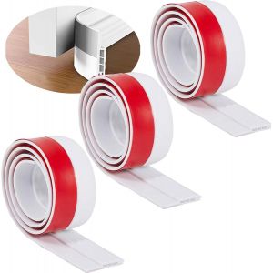 KALANKA-3 Pièces Joint de Porte, Souple Silicone Blanc Bande d'étanchéité, Anti Bruit Poussière Stop à l'air Froid Anti Souris Fourmi Cafard Insectes(Blanc) - Neuf