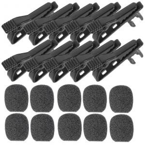 10pcs microphone revers cravate clip universel mini cravate microphone micro clip clip de fer avec 10pcs couvertures-bon - Neuf