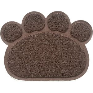 Tapis Pour Bac À Litière,Tapis De Litière Pour Chat Plat Bol D'alimentation Pour Nourriture Tapis De Nettoyage 30 * 40cm (Café) - Neuf