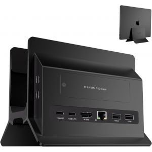 Station d'accueil Verticale Hub, Macbook Docking Station USB C avec boîtier M.2 NVMe(SSD Non Inclus), 4K et 60 Hz, 2 * USB C 10Gbps, SD/TF, Dock USB C Compatible avec MacBook Pro/Air, Laptop - Neuf