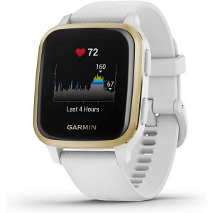 Venu Sq - Montre Connectée Santé Bien-Être,Gps Intégré,Multisports,Cardio Poignet,Stockage Musique,Pay - Light Gold Avec Bracelet Blanc - Boîtier 40Mm - Neuf
