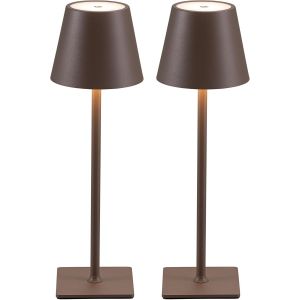 Subzonal-2 Pi&egrave;ces Lampe De Table Led Sans Fil, Lampe De Chevet Rechargeable, &Agrave; Intensit&eacute; Variable, Batterie 5000mah, 2700-6000k, Pour L'int&eacute;rieur Et L'ext&eacute;rieur, Etanche (Marron) - Neuf