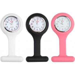 Kalanka-Montre &Agrave; Gousset D'infirmi&egrave;re 3pcs, Montre Trotteuse En Silicone Avec Broche, Convient Aux Infirmi&egrave;res Et Autres Professionnels De La Sant&eacute;,Pr&eacute;cis Et Facile &Agrave; Lire, Facile &Agrave; Transporter[3] - Neuf