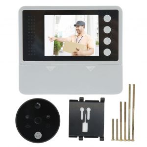 Sonnette intelligente avec judas numerique de 2,8 pouces, vision nocturne infrarouge, pour la securite de la maison - Neuf