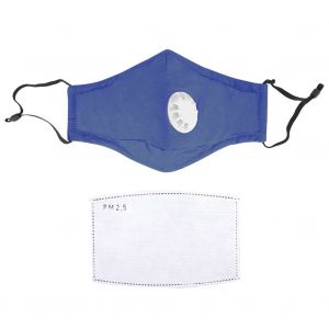 Masque anti-brouillard lavable et respirant PM2.5 avec valve respiratoire (bleu) - Neuf