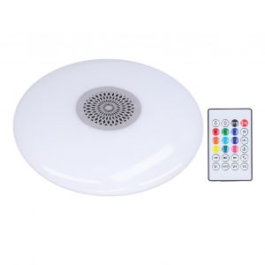 Hjlian Plafonnier Led Musical Avec Haut-Parleur Bluetooth, Telecommande Intelligente, Rvb Multicolore Changeant, 24 W, E27, 85-265 V - Neuf