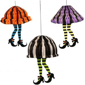 3 pcs Halloween ornement jupe talons hauts nid d'abeille papier pendentif décorations hy-yuhao - Neuf
