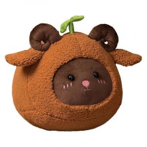 La poup&eacute;e en peluche Grassy Lamb se transforme en poup&eacute;e agneau en forme de boule plantant de l'herbe. La poup&eacute;e potel&eacute;e Sheep-brun - Neuf