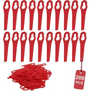 Lot de 200 Améliorer Lames de Rechange en Plastique Épais Bonne Ténacité Lames pour Coupe-Bordure Rouge - Neuf