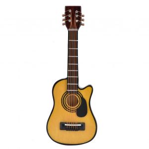 Guitare miniature en bois pour maison de poupee, echelle 1/12, modele d'exposition, accessoires pour maison de poupee, guitare folk - Neuf