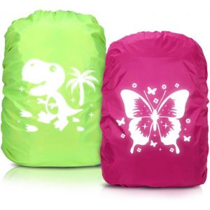 Housse Sac a Dos Impermeable Réfléchissante,Protege Cartable Pluie,Protection Sac à Dos,Protege Sac a Dos Réfléchissante,Housse de Pluie pour Camping Randonnée Voyage Cyclisme - Neuf