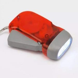 Vent à la main de 3 LED Dynamo lampe de poche pour le Voyage, l'Urgence, le Camping, l'Escalade, la Randonnée (Rouge) - Neuf