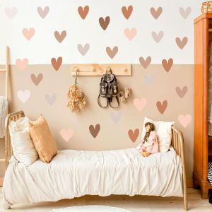 Trahoo-72 Pcs Boho C?Ur Stickers Muraux Enfants Autocollants Décoller Et Bâton, Imperméable Mur Décalcomanies Filles De La Pépinière, Bohèmes Pépinière D'enfant Décoration Murale De La Maiso - Neuf