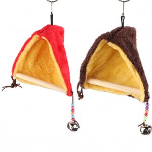 Hjlian Lot De 2 Nids D'oiseaux, Perroquets, Animaux De Compagnie, Cabane D'hiver En Peluche, Tente Suspendue, Balancoire, Support, Barre, Hamac, Cage - Neuf