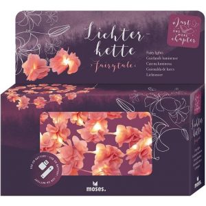 Kal-. Just One More Chapter Guirlande Lumineuse Fairylights Avec 20 Led Blanc Chaud Et Fleurs Roses En Tissu, Lumière D'ambiance Led Avec Port Usb-C Et Fonctionnement Sur Piles - Neuf