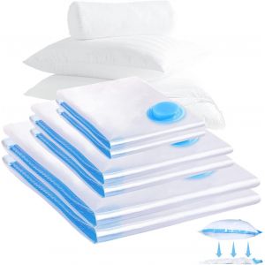 KALANKA-Sac Rangement Sous Vide Aspirateur, 6 Pièces ¿2XL 100x80 + 2L 80x60 + 2M 60x40cm¿Sac Sous Vide Vetement,Réutilisable Housse Rangement sous Vide pour Rangement Vetement,Literie, Couette - Neuf