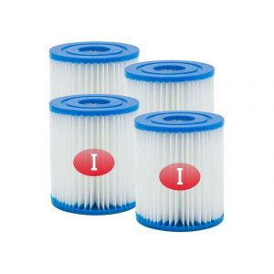 Lot de 4 cartouches filtrantes de rechange de type I pour pompes de piscine Bestway et Summer Waves - Neuf