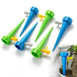 6 Pièces Goutte à Goutte Bouteille, Arrosage Plantes Automatique Irrigation Goutte à Goutte avec vannes de régulation débit d'eau réglable, Pour plantes en pot, fleurs, jardin - Neuf