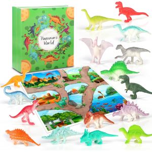 JGD-Calendrier de l'Avent 2025, 24 Jours Calendrier de l'avent Dinosaures Enfant avec 16 Dinosaures Uniques, Jouets Dinosaures Surprise de Noël pour Enfants à Partir de 3 ans - Neuf