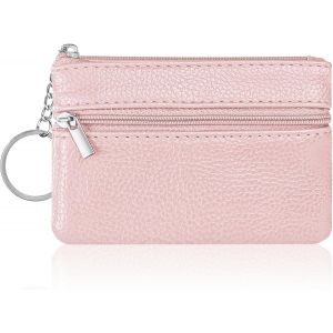 CAUC-Petit Porte-Monnaie Cuir Femme, Mini Porte Monnaie Cuir Mini Petit Portefeuille avec Porte-cl&eacute;s et 3*Compartiments, Mini Coin Purse Wallet pour Femme Homme Enfant Fille Garcon - Neuf