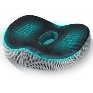 Coussin Ergonomique Assise En Mousse M&eacute;moire-Coussin Si&egrave;ge Pour Chaise Bureau & Voiture-Coussin Hemorro&iuml;de Avec Soutien Coccyx-Housse Amovible & Respirante - Neuf