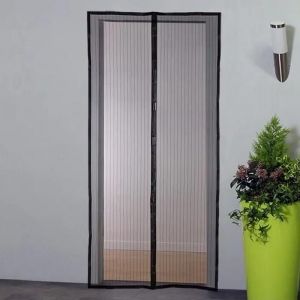Moustiquaire rideau pour porte magnétique - H220 cm x L100 cm - Polyester noir - Neuf