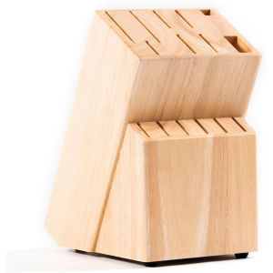 Mevronisshop-Bloc Couteaux De Cuisine En Bois H&eacute;v&eacute;a | Range Couteaux De Cuisine | Porte Couteau Universel | Pieds Antid&eacute;rapants | Rangement Ustensiles Cuisine | Blocs Couteaux Vides Pour 15 Couteaux - Neuf